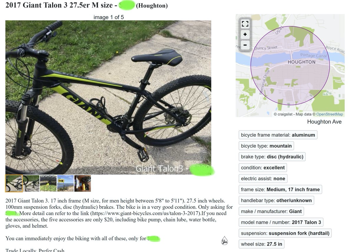 Bike Ad on Cragslist